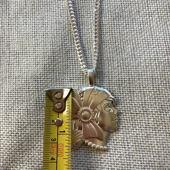Large Girl Pendant sterling silver 12 grams Gypsy Charm jewelry gift box - Picture 4 of 12